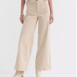 LOFT Cream Cordory Wide Leg Trousers